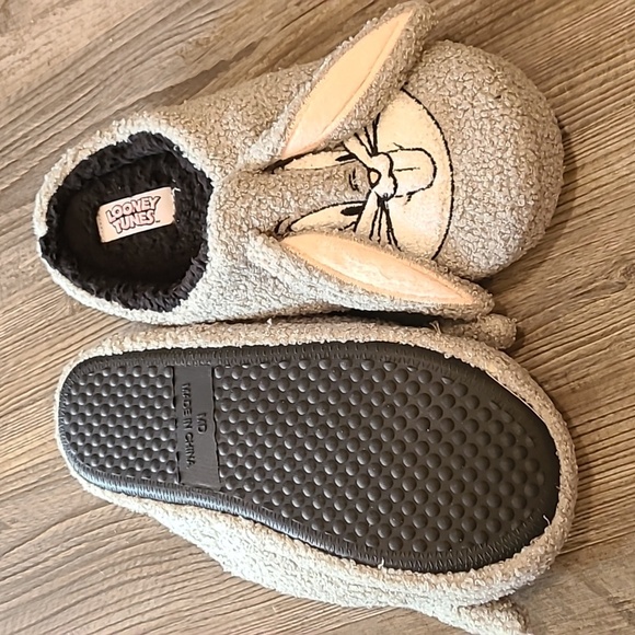 Bioworld Looney Tunes Bugs Bunny Face Adult Gray Scuff Slippers Size Medium 9/10 - Picture 7 of 8